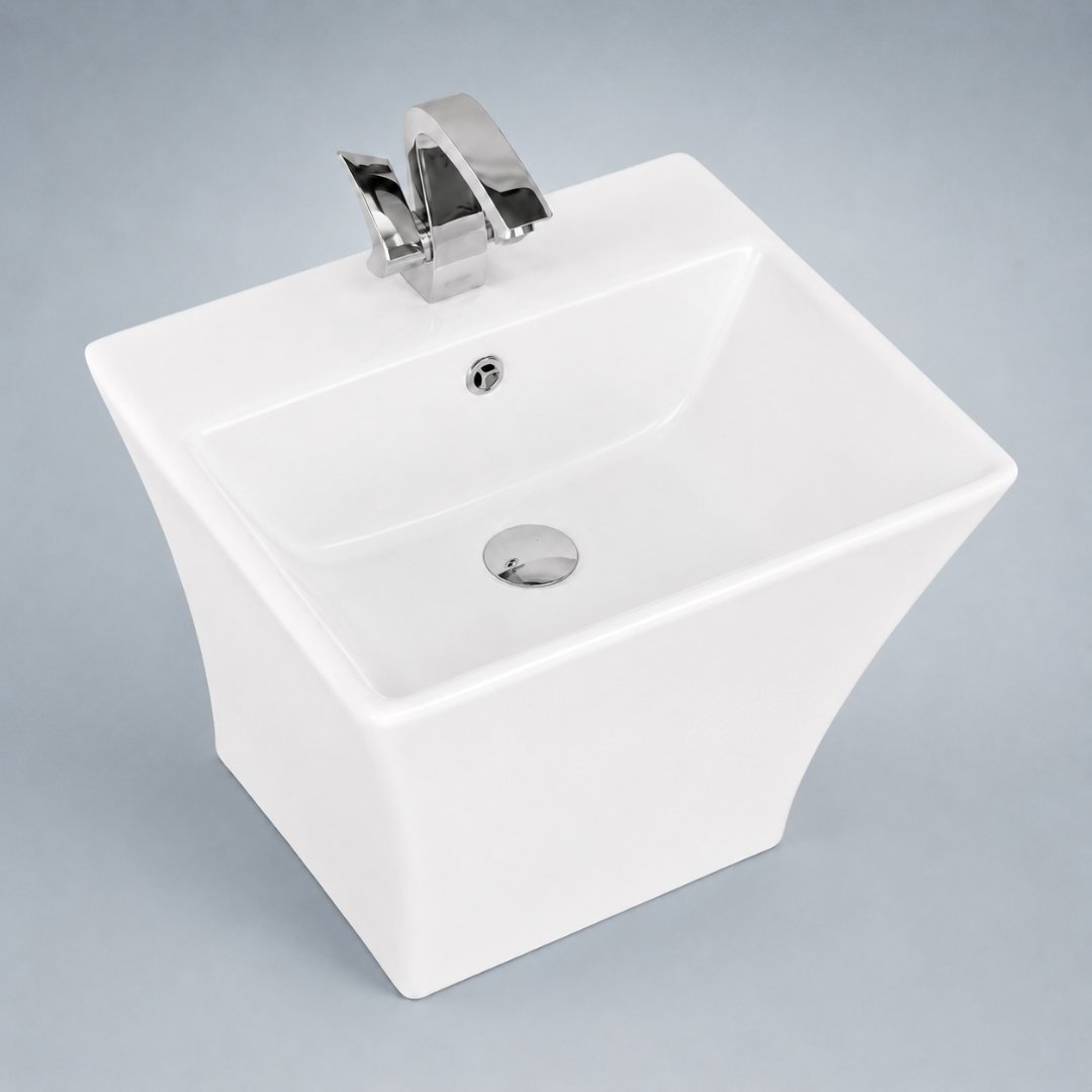 OXFORD White One Piece Basin Wash Basin - My Home Studio